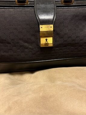 Gucci Black Monogram Vintage Doctors Bag
